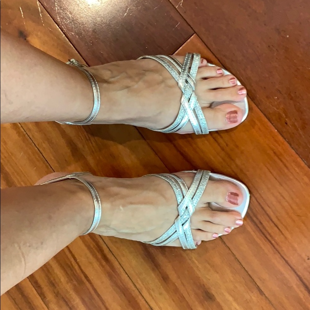 Silver summer sandals